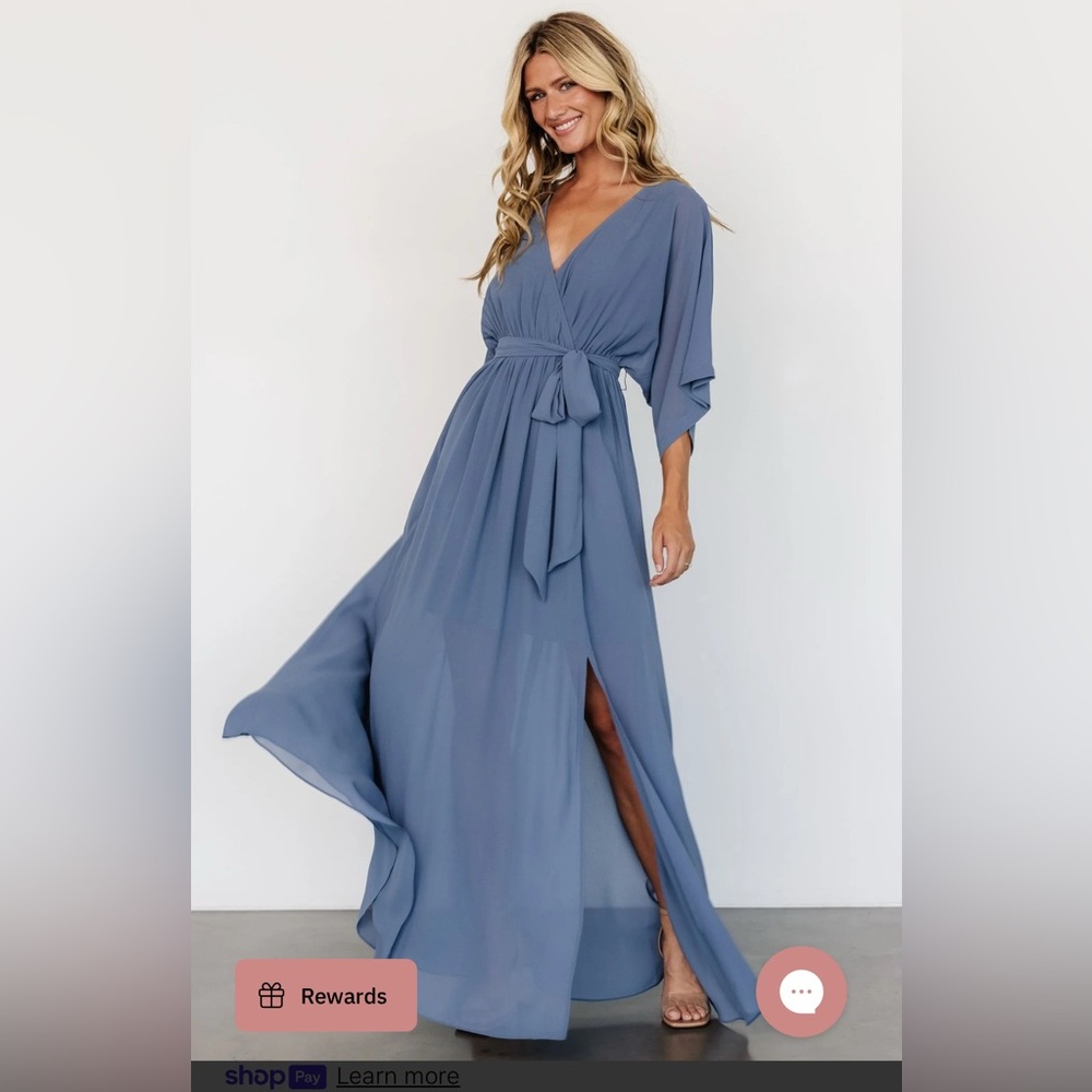 Baltic Born Kia Kimono Whisper Blue Maxi Dress